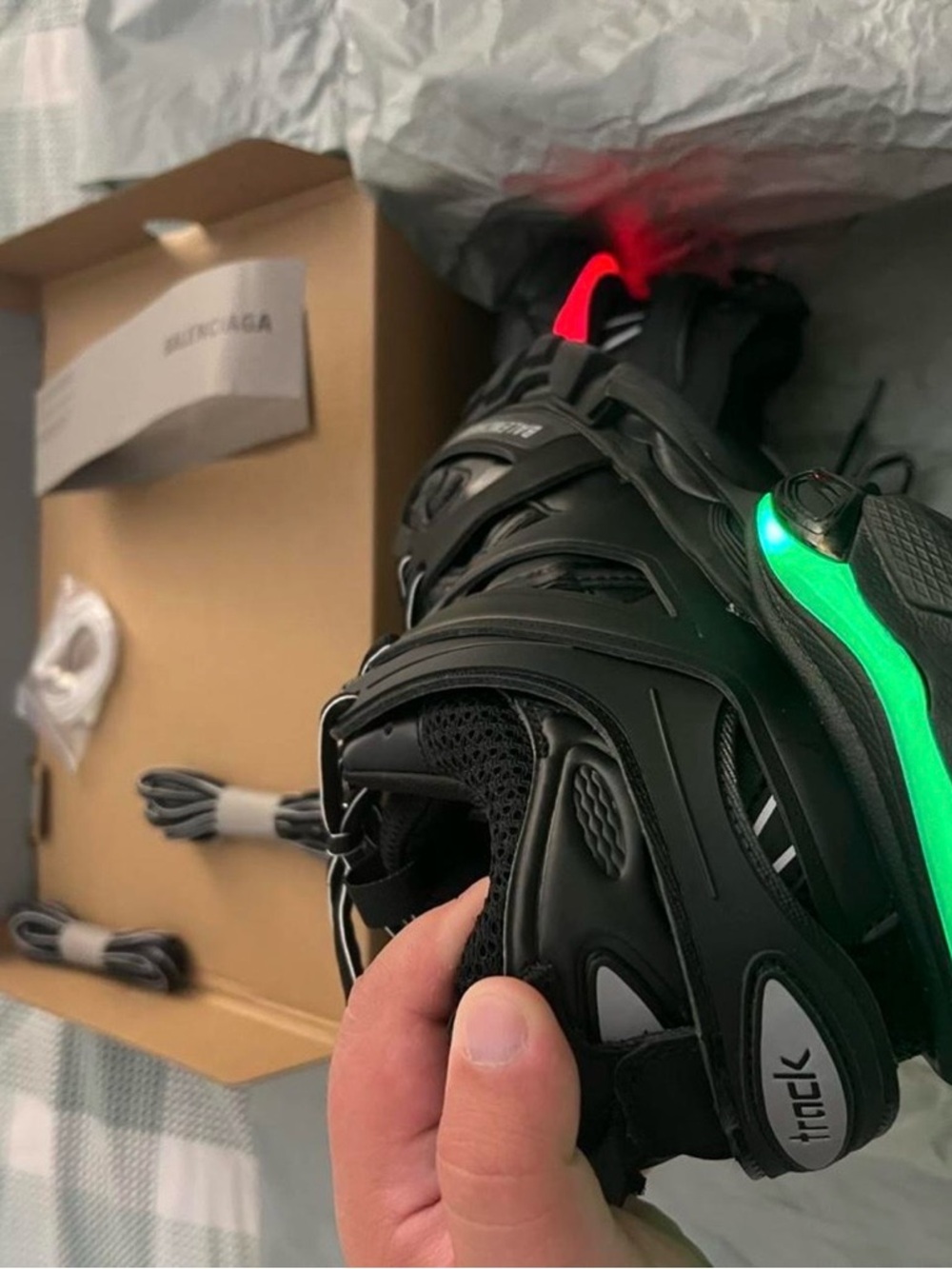 Balenciaga Men's Black Multi-Layered Track Sneakers - Picture 2 of 8